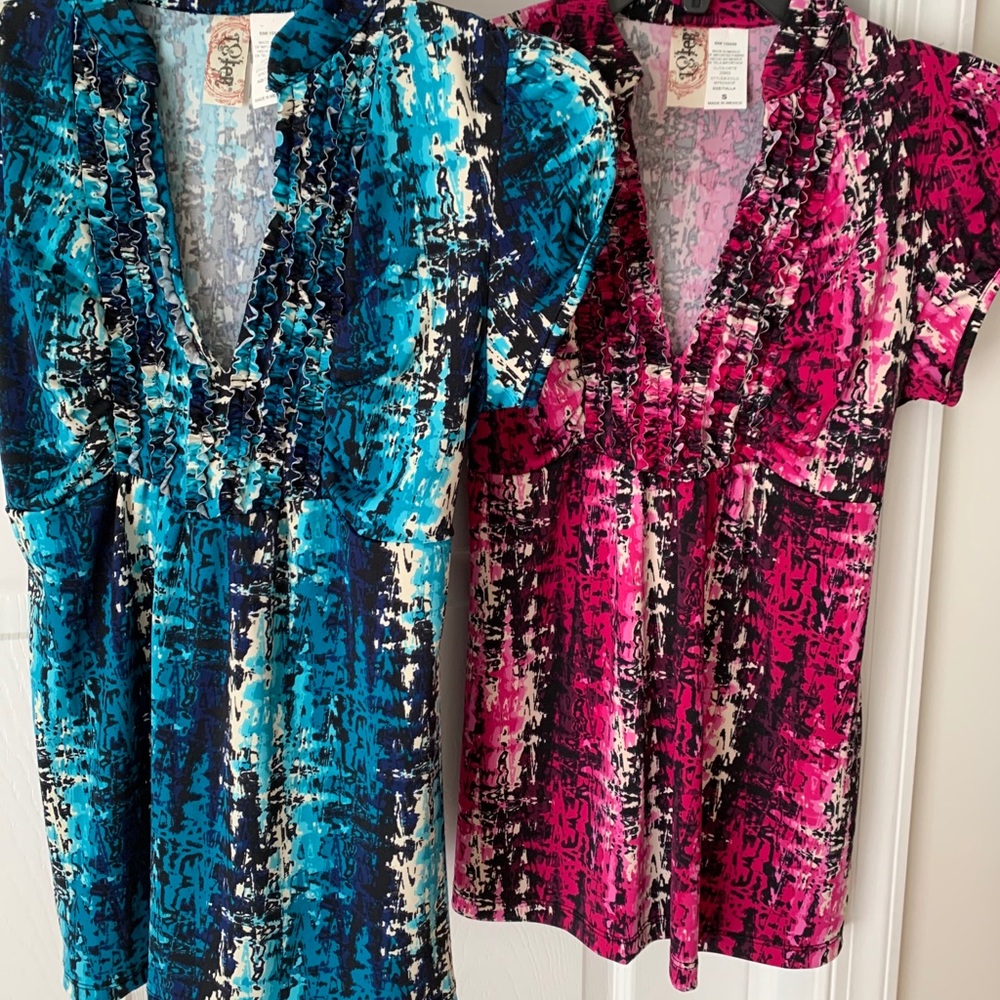 Macy’s v neck ruffled tops